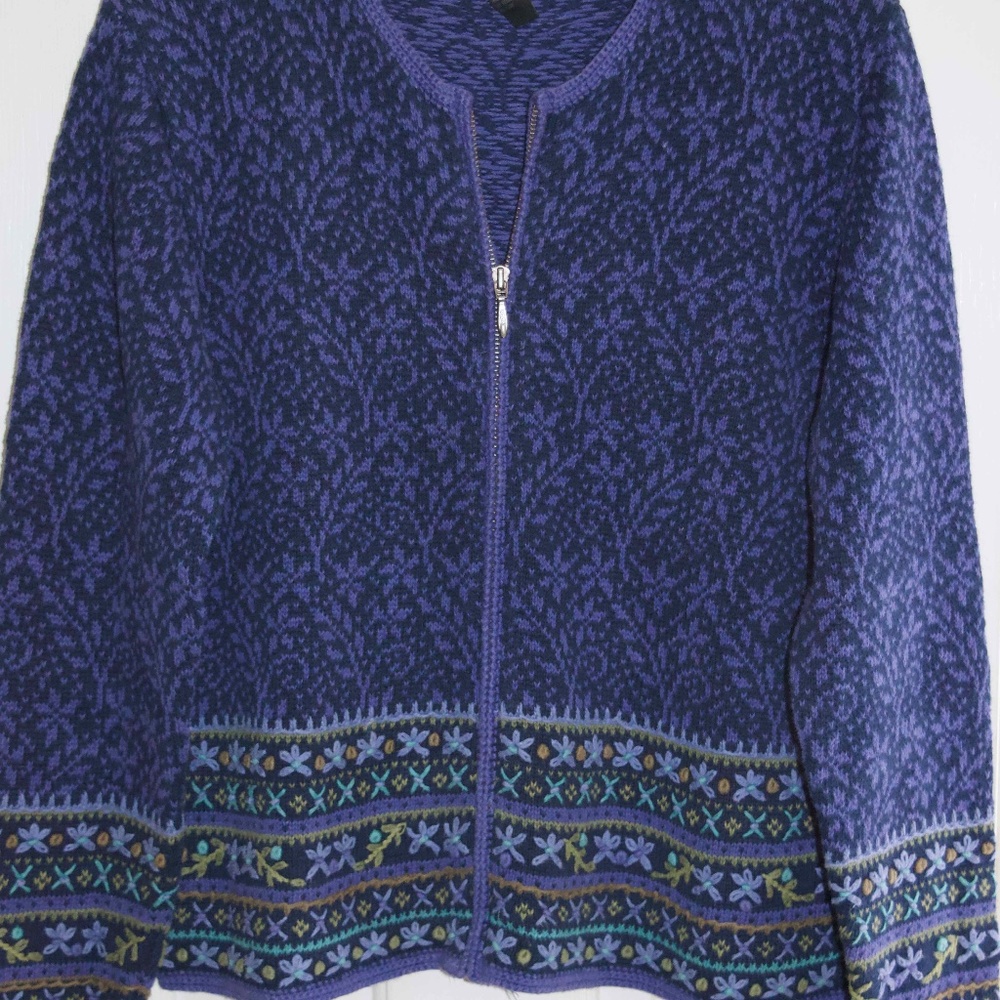 Nomadic Trader Ramie/Cotton Blend Zip Cardigan Sweater